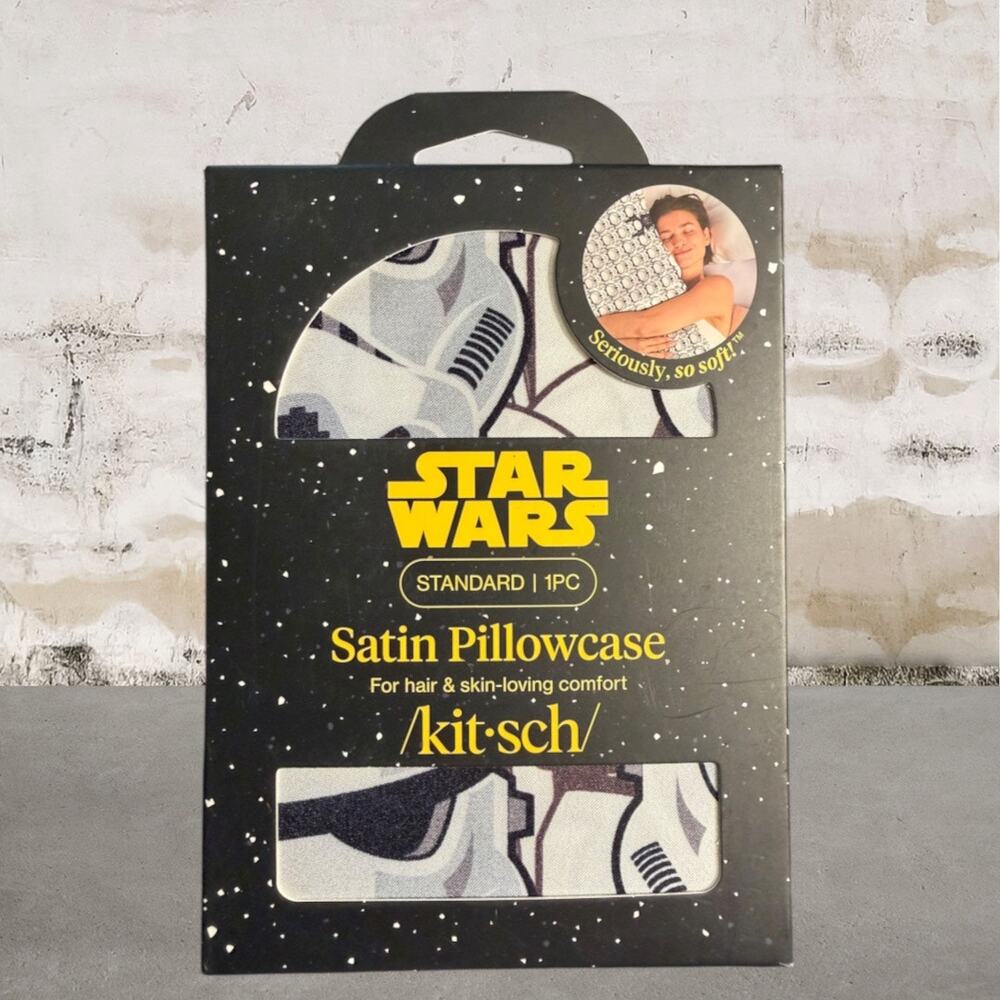 Star Wars & Kitsch $45 Satin Pillowcase in Darth Vader & Stormtroopers NIB